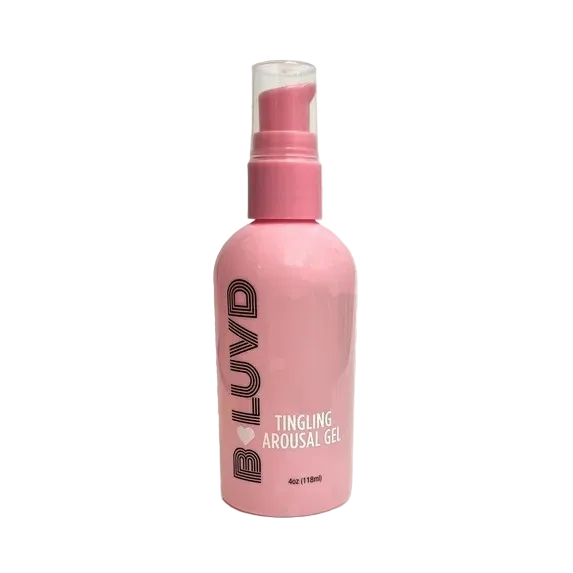 A pink bottle of Tingling Arousal Gel by BLuvd.