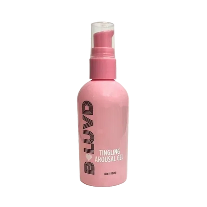 A pink bottle of Tingling Arousal Gel by BLuvd.
