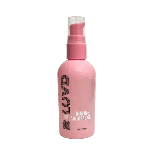 A pink bottle of Tingling Arousal Gel by BLuvd.