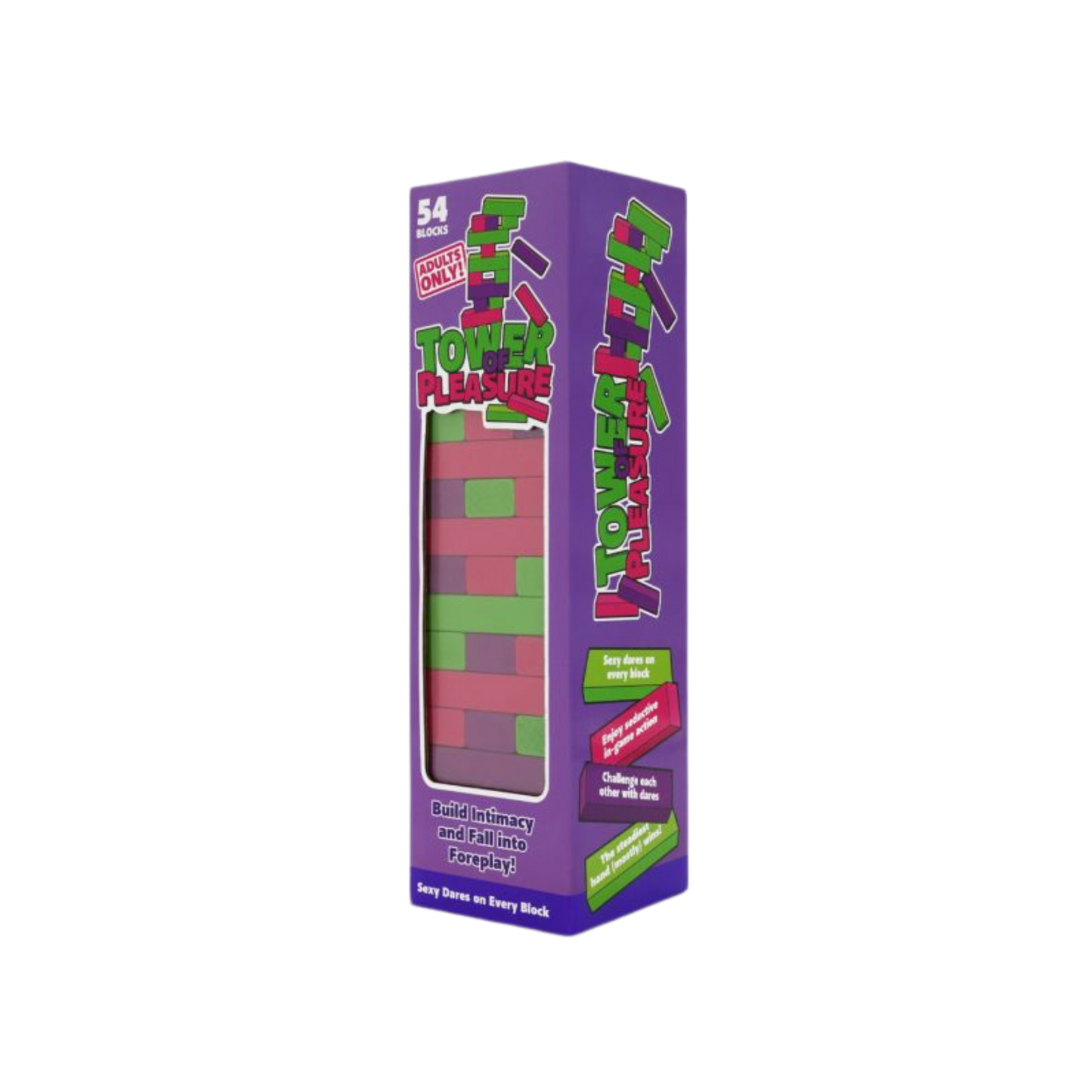 The Tower of Pleaure Jenga sex game box.
