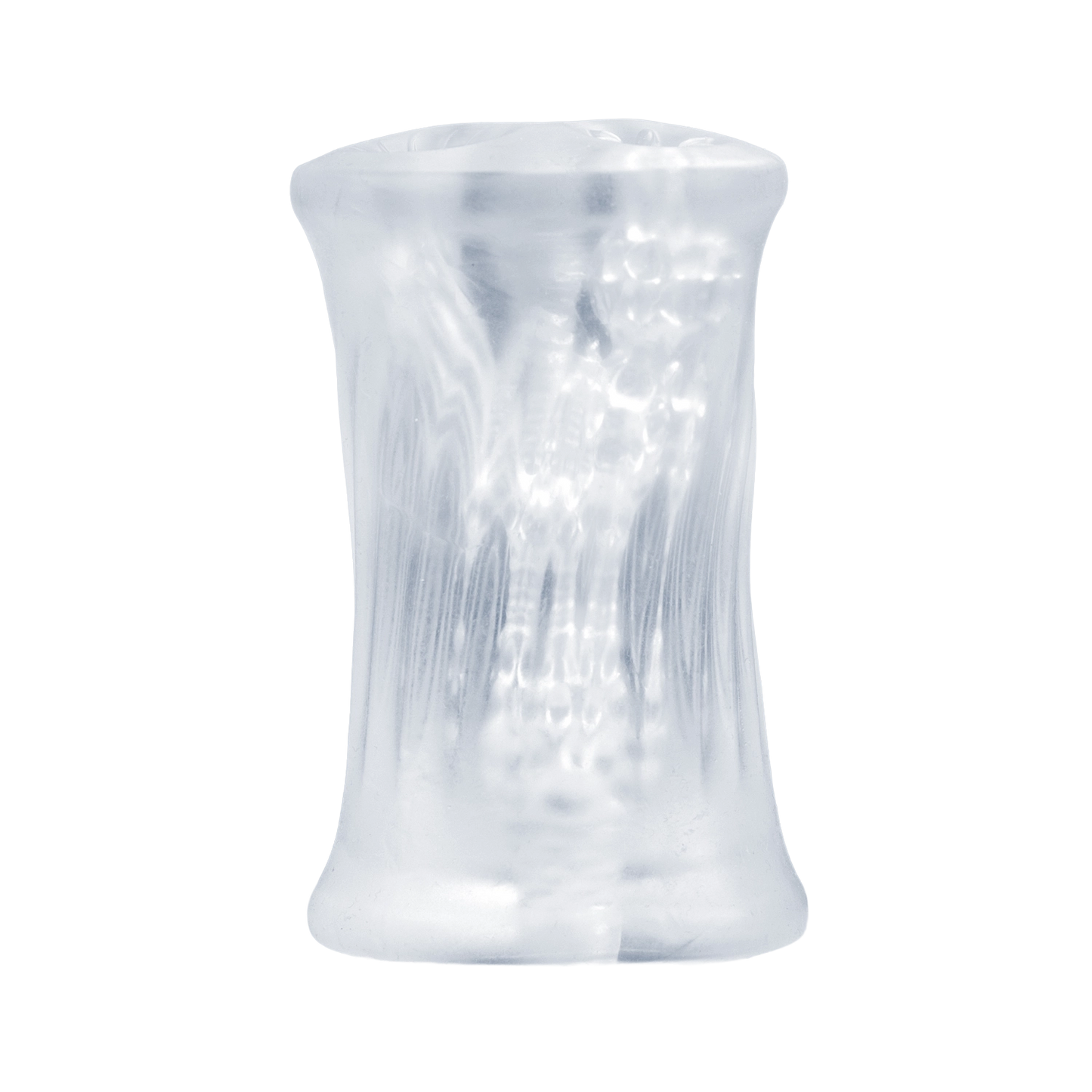 A clear Cyclone Triple Chamber Strokers showing the side view.