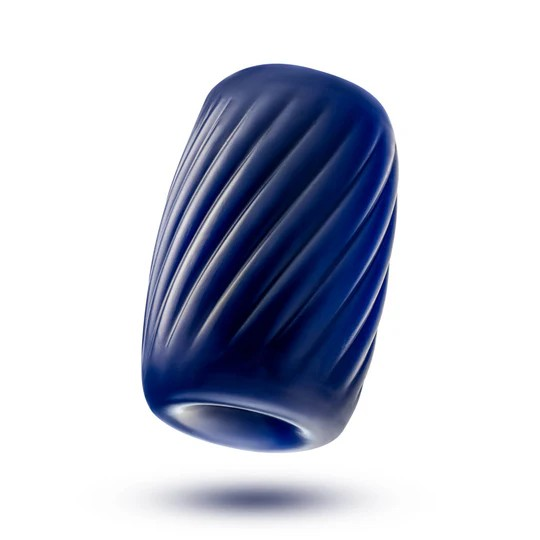 Blue textured male sleeve on a white background.