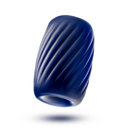 Blue textured male sleeve on a white background.