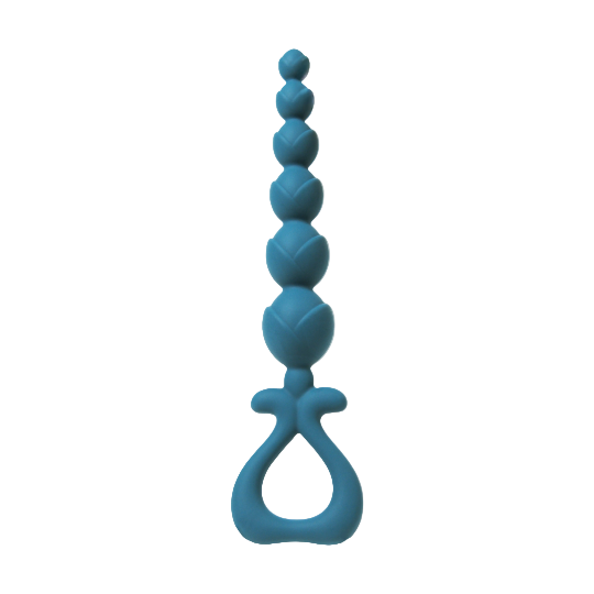 A Blue silicone twilight Tryst anal bead toy.