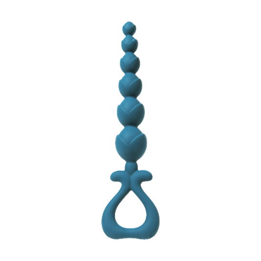 A Blue silicone twilight Tryst anal bead toy.