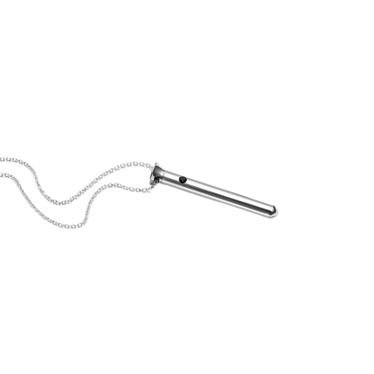 A silver Vesper mini necklace.