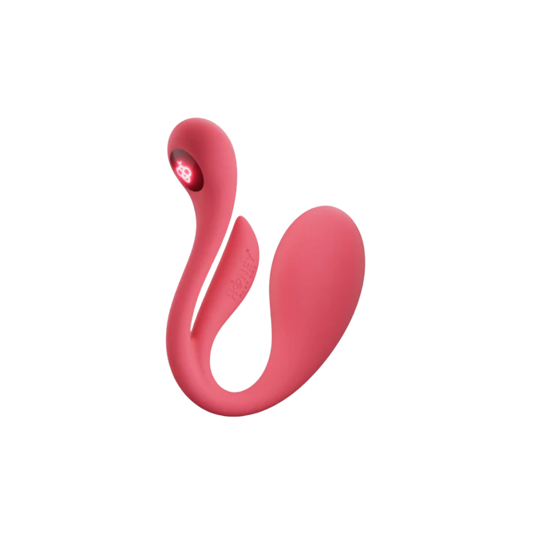 A pink, curvy Vibrosa Mini Vibrator.