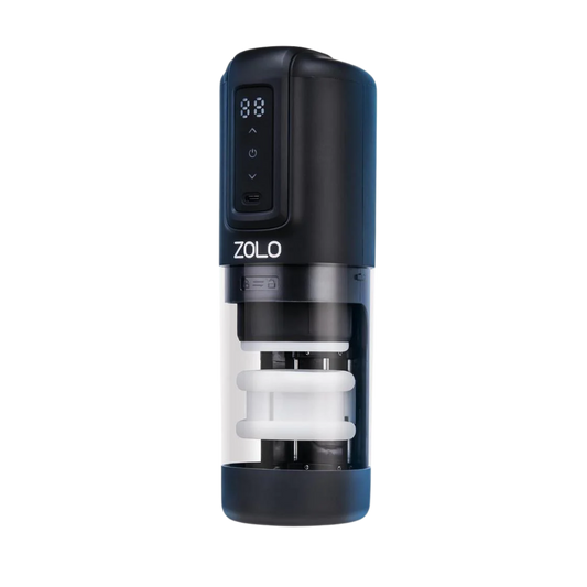 A black Zolo Hawk Tuah Ultimate thrusting Masturbator.