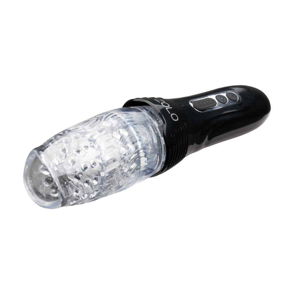 A black Zolo Original Gwak Gwak Masturbator with a clear sleeve.