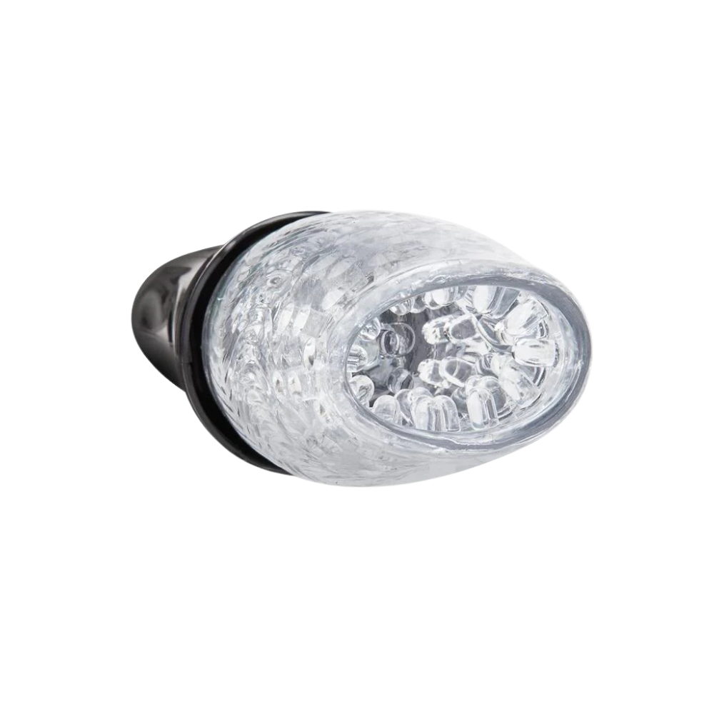 The top of a black Zolo Original Gwak Gwak Masturbator showing the clear sleeve.