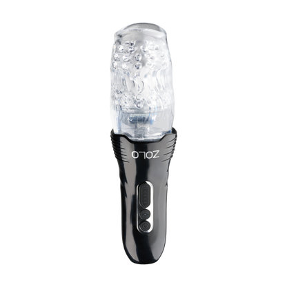 A black Zolo Original Gwak Gwak Masturbator with a clear sleeve.