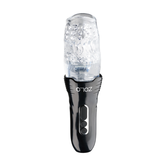 A black Zolo Original Gwak Gwak Masturbator with a clear sleeve.