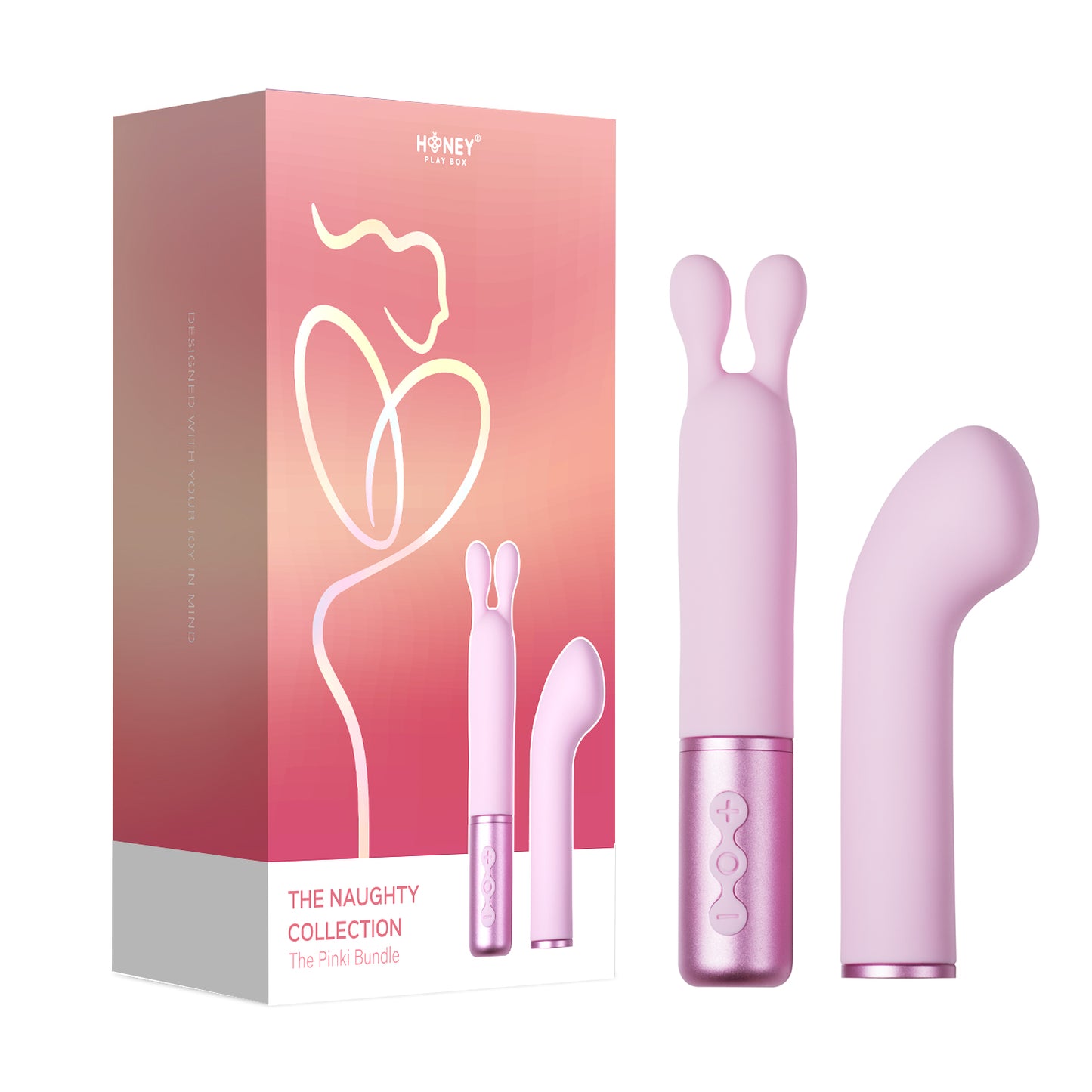The Naughty Collection - Interchangeable Heads Vibrator, Toys by Just The Tips with Nicole – shown in product photo, available at Just The Tips with Nicole