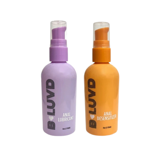 purple and orange bottles on a white background

