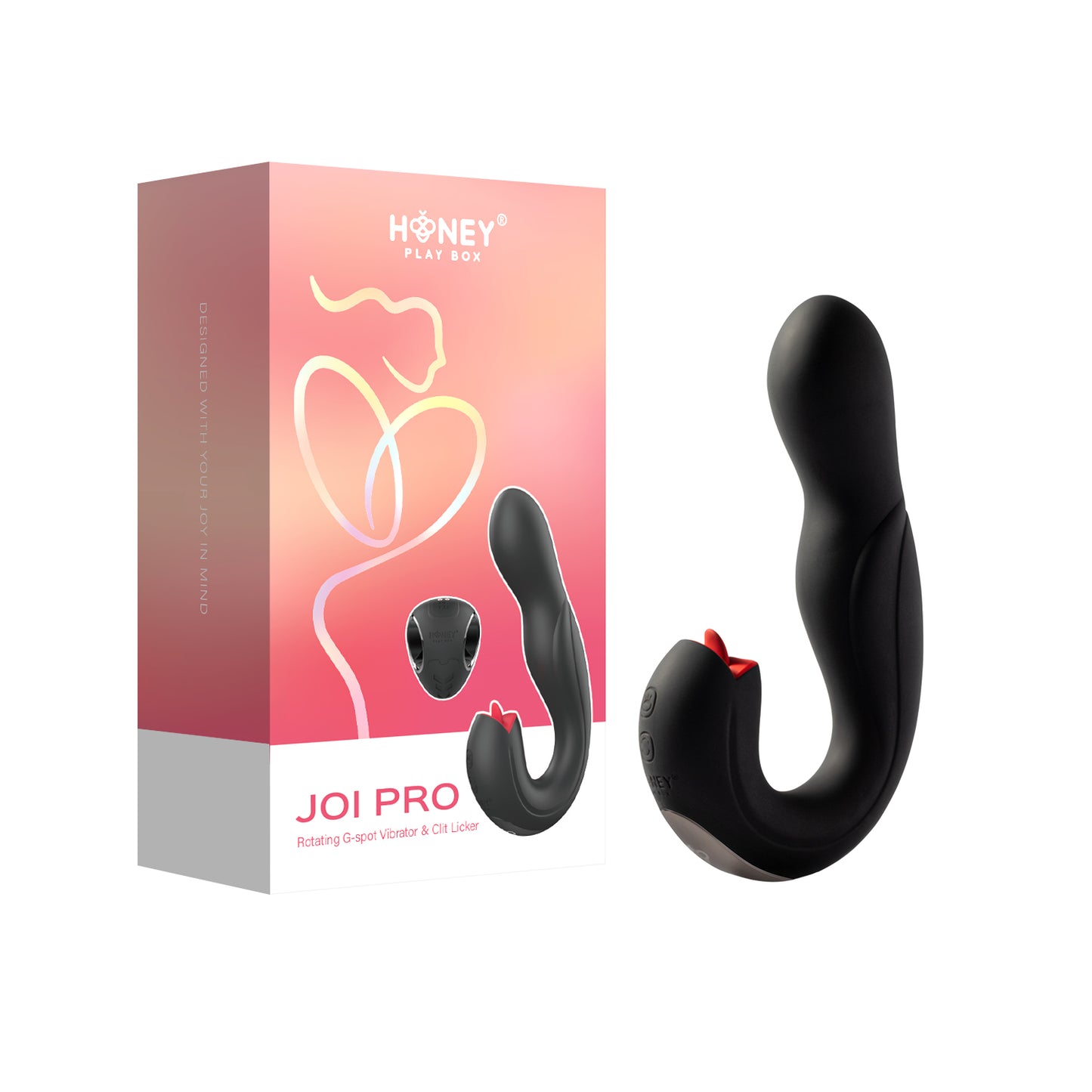 Joi Pro - Remote Control Rotating Head G-spot Vibrator & Clit Licker, Toys by Just The Tips with Nicole – shown in product photo, available at Just The Tips with Nicole